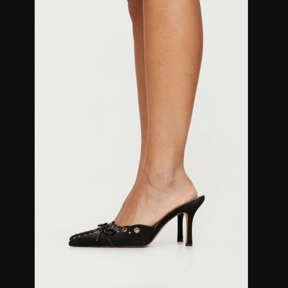 Princess Polly Lemonade Charisma Black Pointed Toe Heels 8 - Picture 3 of 11